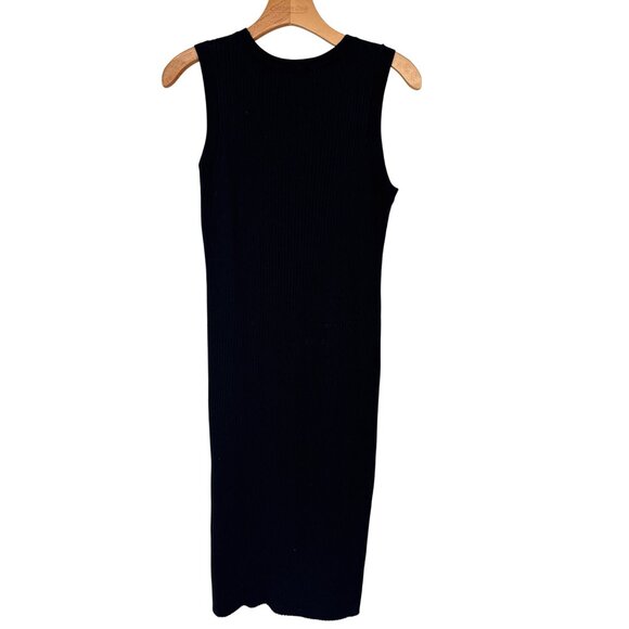 Magaschoni 2pc Womens Black Ribbed sweater Dress Cardigan Size Large - Picture 5 of 6